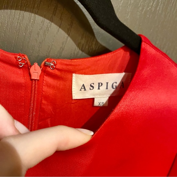 ASPIGA Victoria Satin Dress
Color: Ruby Red - Picture 12 of 14